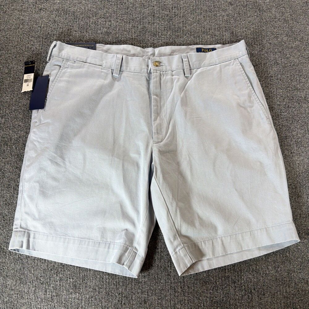 NWT Polo Ralph Lauren Men's Blue Chino Shorts Classic Fit 9" Inseam Size 38